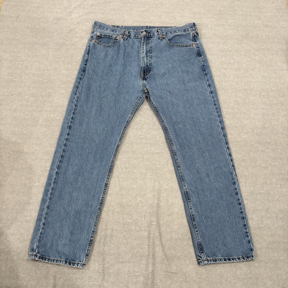 Levi's 505 Regular Fit Straight Leg Jeans Men's 38x30 Medium Wash Blue Denim